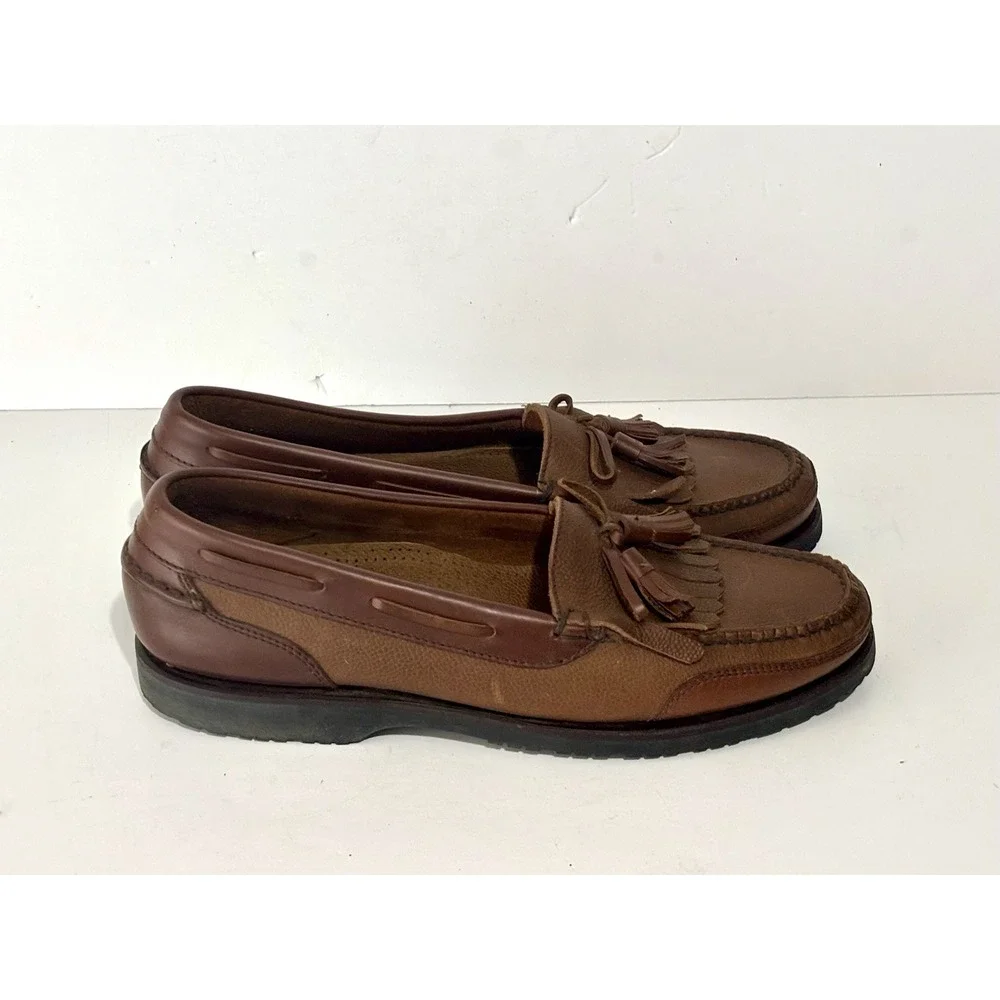 Cole Haan Pinch Kiltie Tassel Loafers Mens 11M British Tan Leather Dress Shoes